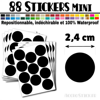 88 Ronds 2,4 cm - Stickers mini gommettes
