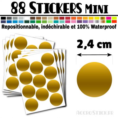 88 Ronds 2,4 cm - Stickers mini gommettes