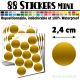 88 Ronds 2,4 cm - Stickers mini gommettes
