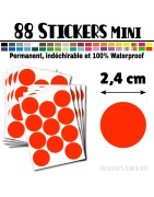 88 Ronds 2,4 cm - Stickers mini gommettes
