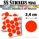 88 Ronds 2,4 cm - Stickers mini gommettes