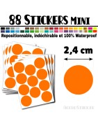 88 Ronds 2,4 cm - Stickers mini gommettes