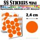 88 Ronds 2,4 cm - Stickers mini gommettes