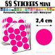 88 Ronds 2,4 cm - Stickers mini gommettes