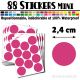 88 Ronds 2,4 cm - Stickers mini gommettes