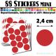 88 Ronds 2,4 cm - Stickers mini gommettes