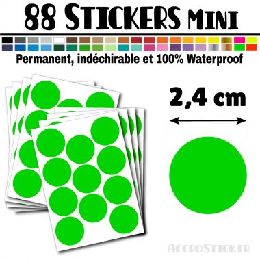 88 Ronds 2,4 cm - Stickers mini gommettes