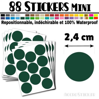 88 Ronds 2,4 cm - Stickers mini gommettes