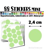 88 Ronds 2,4 cm - Stickers mini gommettes