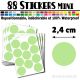 88 Ronds 2,4 cm - Stickers mini gommettes
