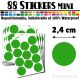 88 Ronds 2,4 cm - Stickers mini gommettes