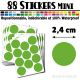 88 Ronds 2,4 cm - Stickers mini gommettes