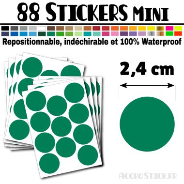 88 Ronds 2,4 cm - Stickers mini gommettes