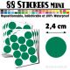 88 Ronds 2,4 cm - Stickers mini gommettes