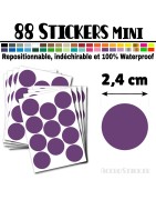 88 Ronds 2,4 cm - Stickers mini gommettes