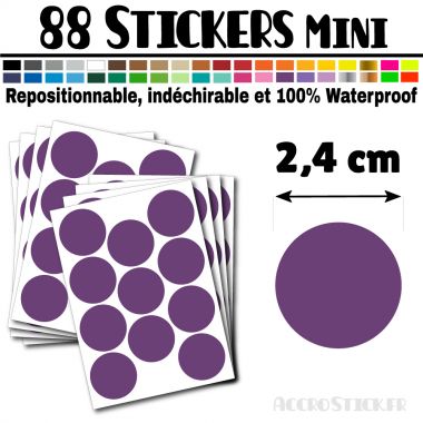 88 Ronds 2,4 cm - Stickers mini gommettes