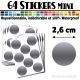 64 Ronds 2,6 cm - Stickers mini gommettes