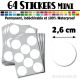64 Ronds 2,6 cm - Stickers mini gommettes
