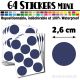64 Ronds 2,6 cm - Stickers mini gommettes