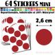 64 Ronds 2,6 cm - Stickers mini gommettes