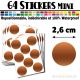 64 Ronds 2,6 cm - Stickers mini gommettes