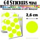 64 Ronds 2,6 cm - Stickers mini gommettes