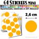 64 Ronds 2,6 cm - Stickers mini gommettes