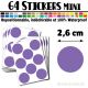 64 Ronds 2,6 cm - Stickers mini gommettes