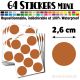64 Ronds 2,6 cm - Stickers mini gommettes