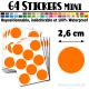 64 Ronds 2,6 cm - Stickers mini gommettes