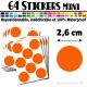 64 Ronds 2,6 cm - Stickers mini gommettes