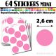 64 Ronds 2,6 cm - Stickers mini gommettes