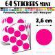 64 Ronds 2,6 cm - Stickers mini gommettes