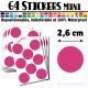 64 Ronds 2,6 cm - Stickers mini gommettes