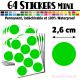 64 Ronds 2,6 cm - Stickers mini gommettes