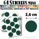 64 Ronds 2,6 cm - Stickers mini gommettes