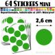64 Ronds 2,6 cm - Stickers mini gommettes