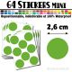 64 Ronds 2,6 cm - Stickers mini gommettes