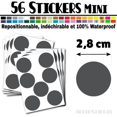 56 Ronds 2,8 cm - Stickers mini gommettes