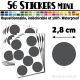 56 Ronds 2,8 cm - Stickers mini gommettes