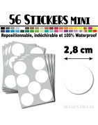 56 Ronds 2,8 cm - Stickers mini gommettes