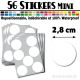 56 Ronds 2,8 cm - Stickers mini gommettes