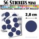 56 Ronds 2,8 cm - Stickers mini gommettes