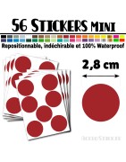 56 Ronds 2,8 cm - Stickers mini gommettes