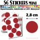 56 Ronds 2,8 cm - Stickers mini gommettes