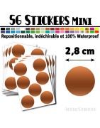 56 Ronds 2,8 cm - Stickers mini gommettes