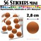 56 Ronds 2,8 cm - Stickers mini gommettes