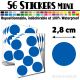 56 Ronds 2,8 cm - Stickers mini gommettes
