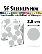 56 Ronds 2,8 cm - Stickers mini gommettes