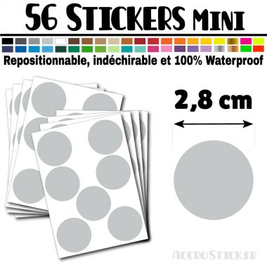 56 Ronds 2,8 cm - Stickers mini gommettes